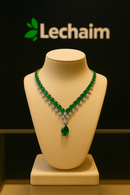 Colar Modelo Francês Vintage Com Zircônia Verde Esmeralda