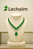 Colar Modelo Francês Vintage Com Zircônia Verde Esmeralda