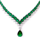 Colar Modelo Francês Vintage Com Zircônia Verde Esmeralda