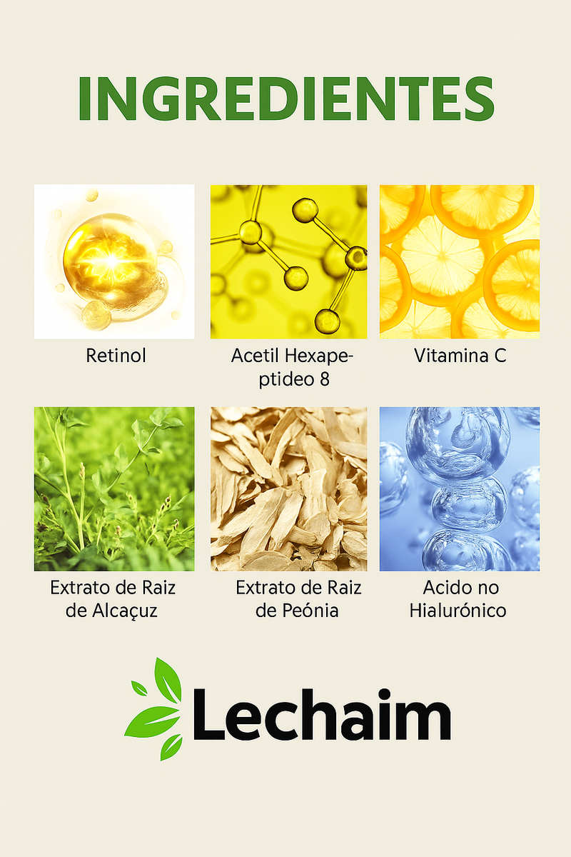 Creme Clareador Premium com Retinol e Colágeno, Rejuvenescedor, Clareador Facial e Hidratante Antissinais